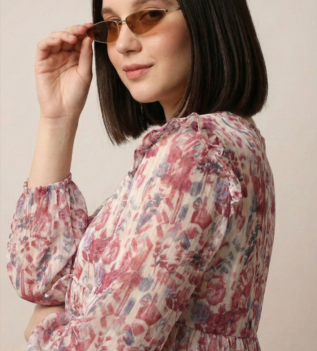 Soft Bloom Casual Midi Dress