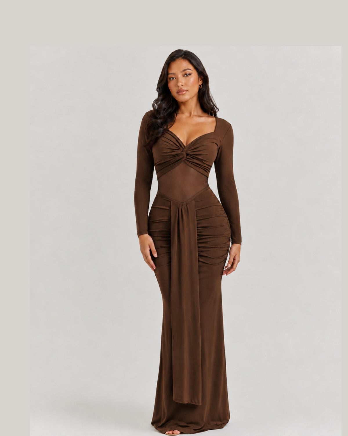Mesh Sheer Long Dress