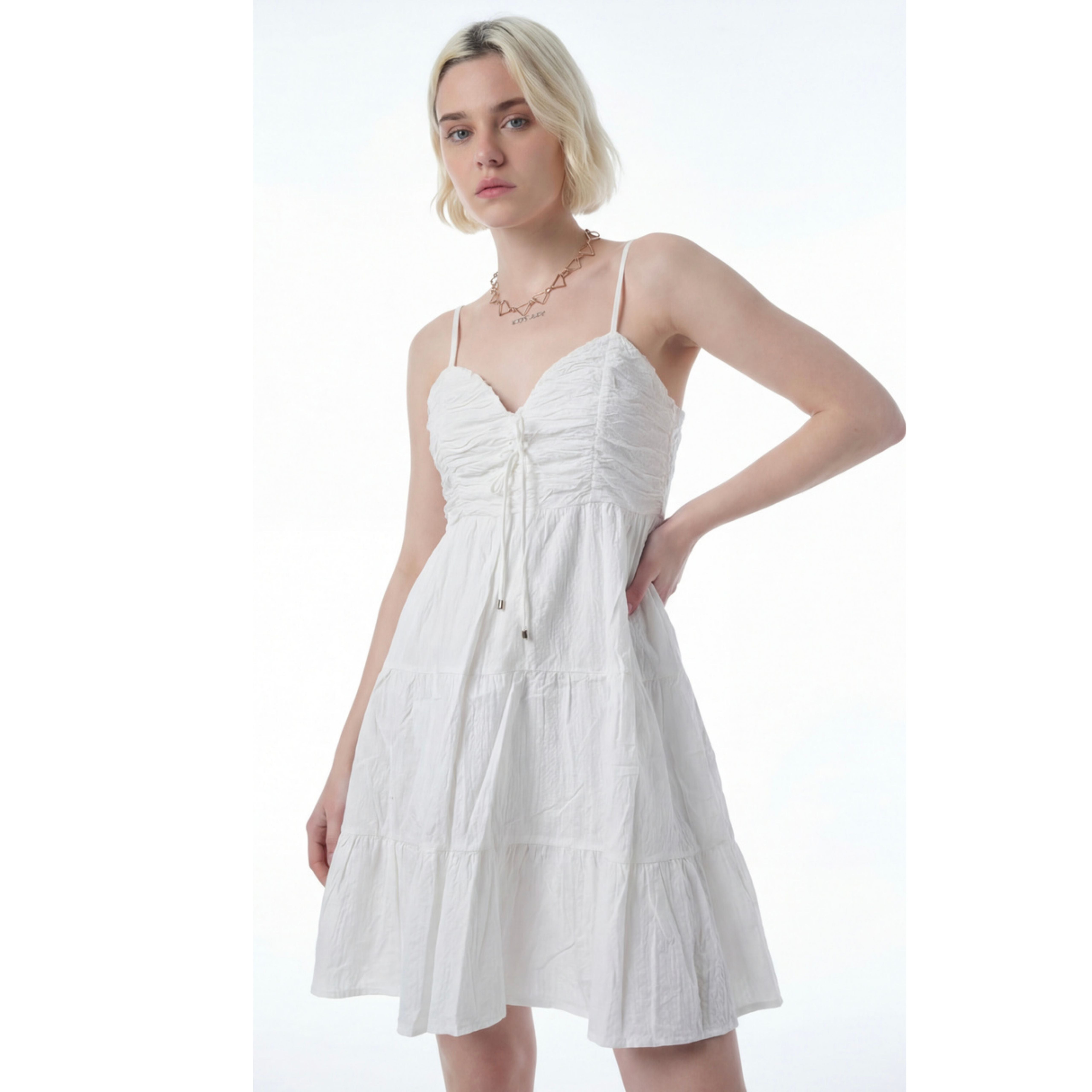 Rink's Coral Sunset Lace Dress