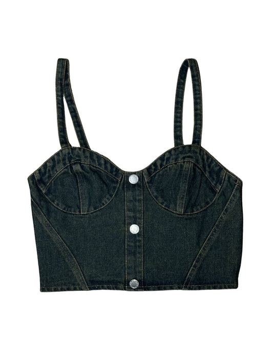 DENIM HEART BUSTIER TOP