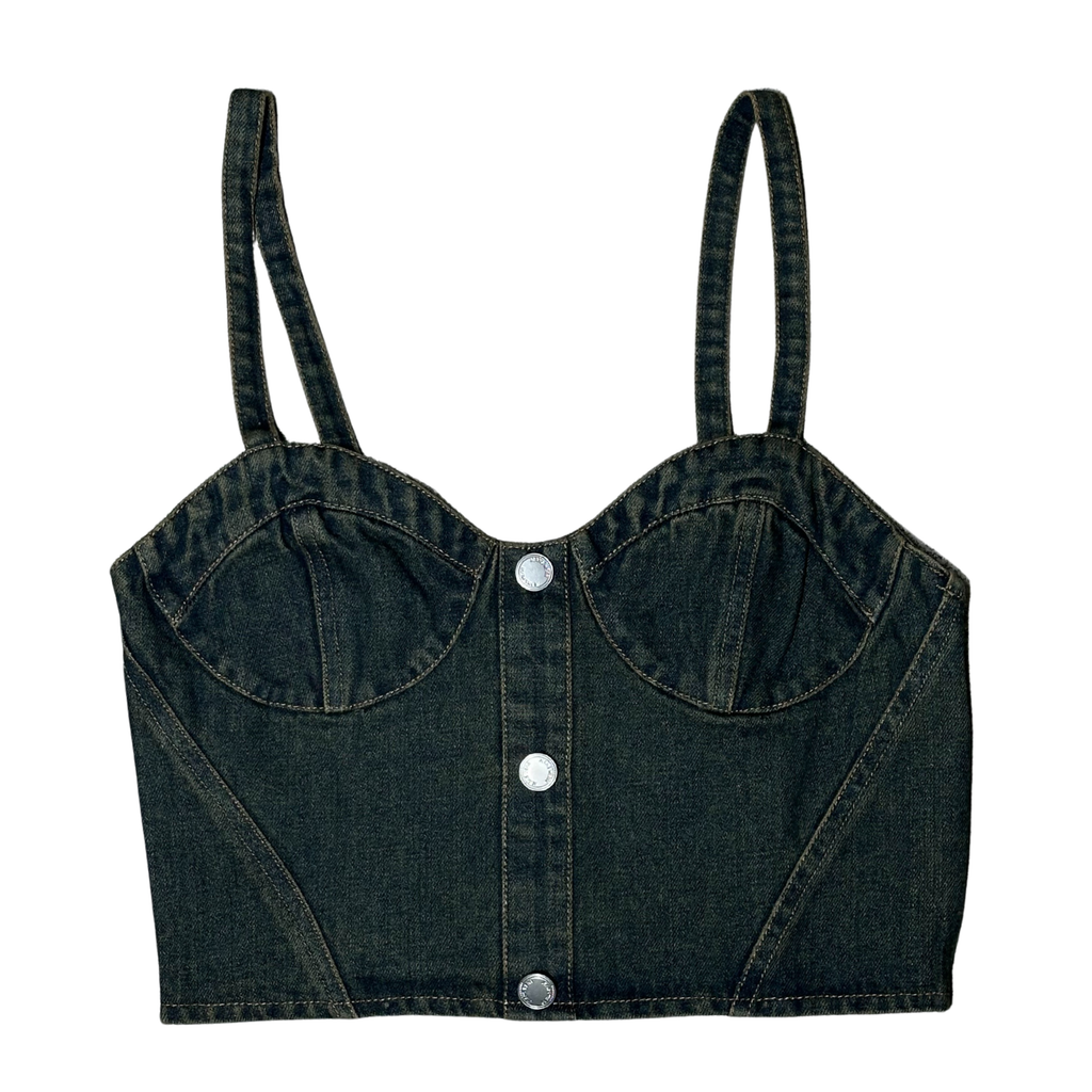 DENIM HEART BUSTIER TOP