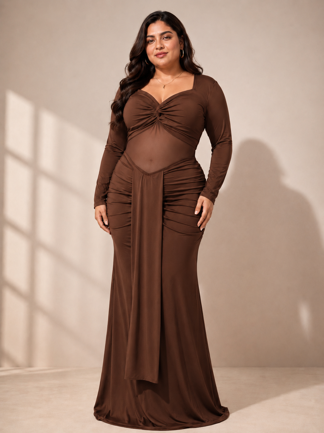 Mesh Sheer Long Dress