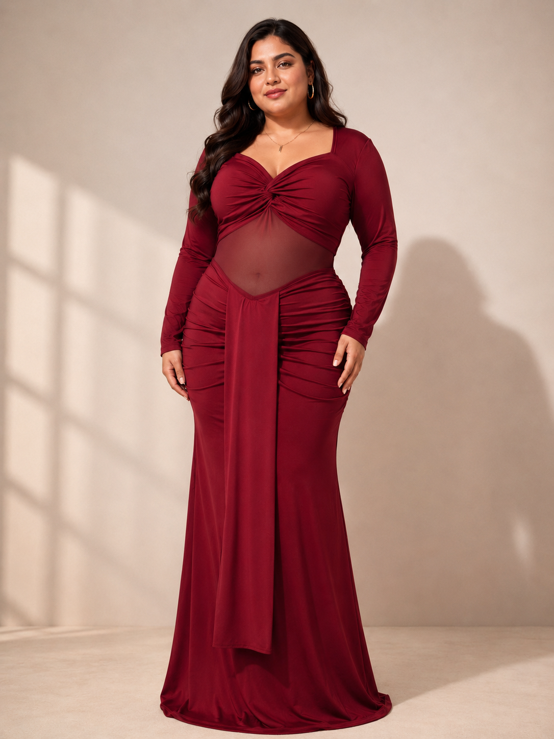 Mesh Sheer Long Dress