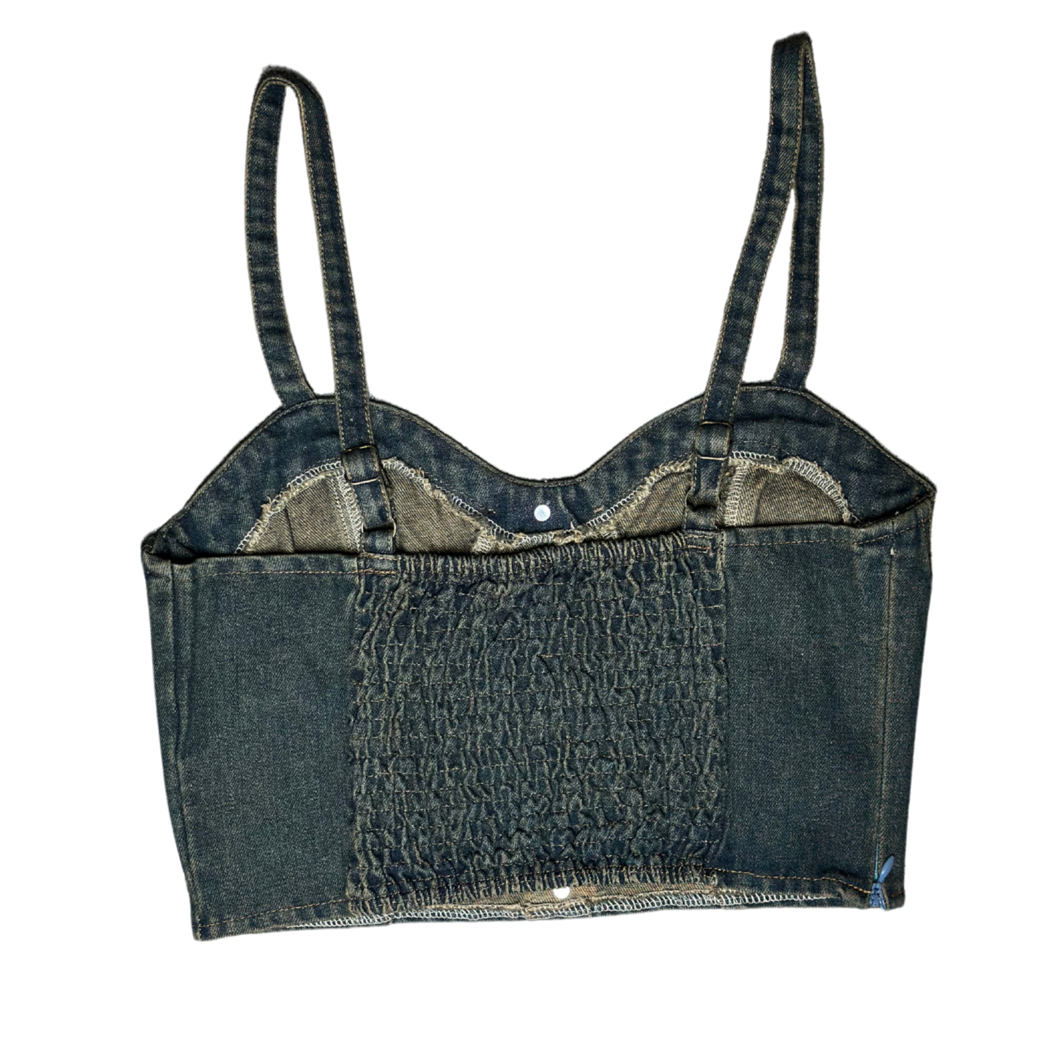 DENIM HEART BUSTIER TOP