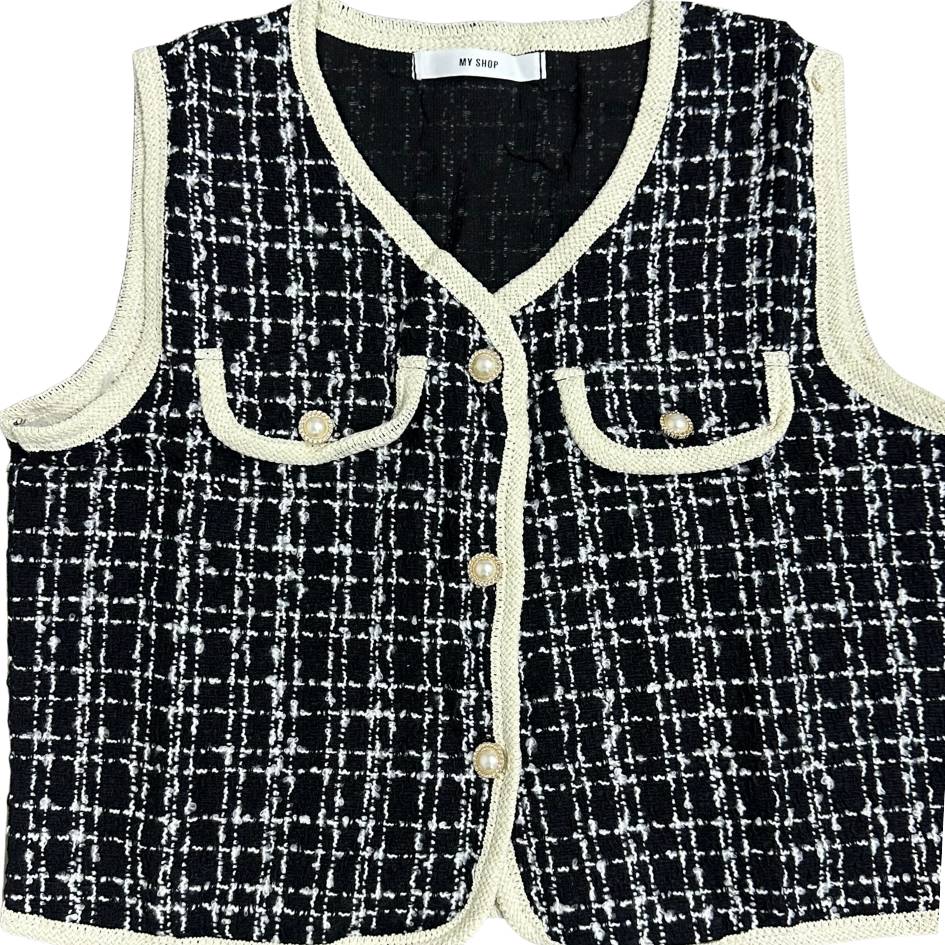 Tweed Vest - cardigan
