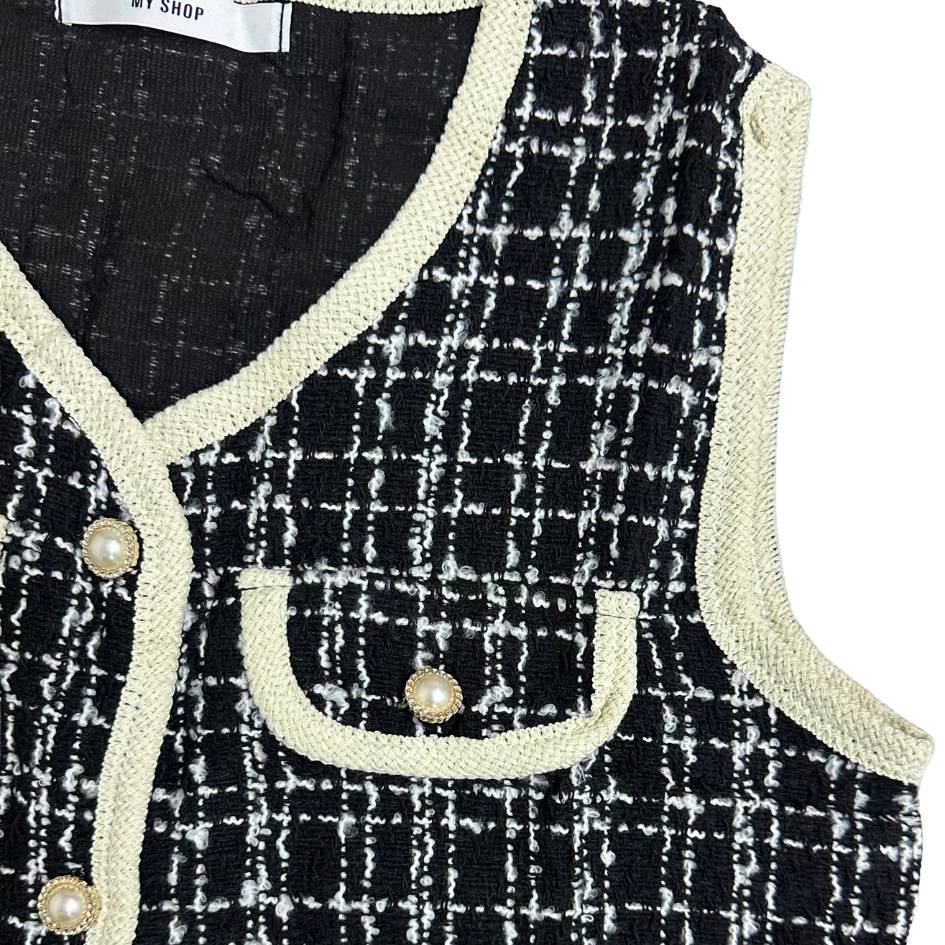 Tweed Vest - cardigan