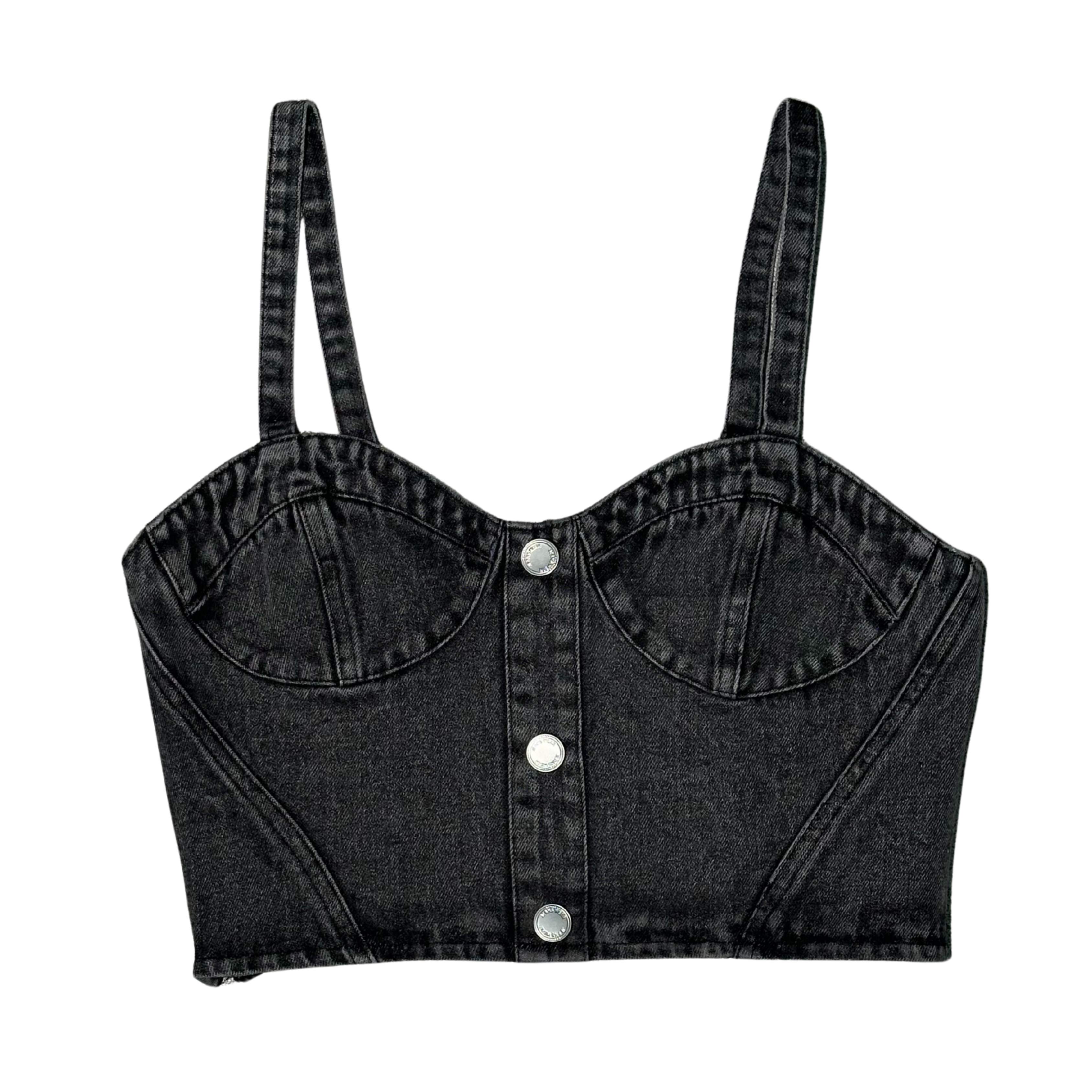 DENIM HEART BUSTIER TOP
