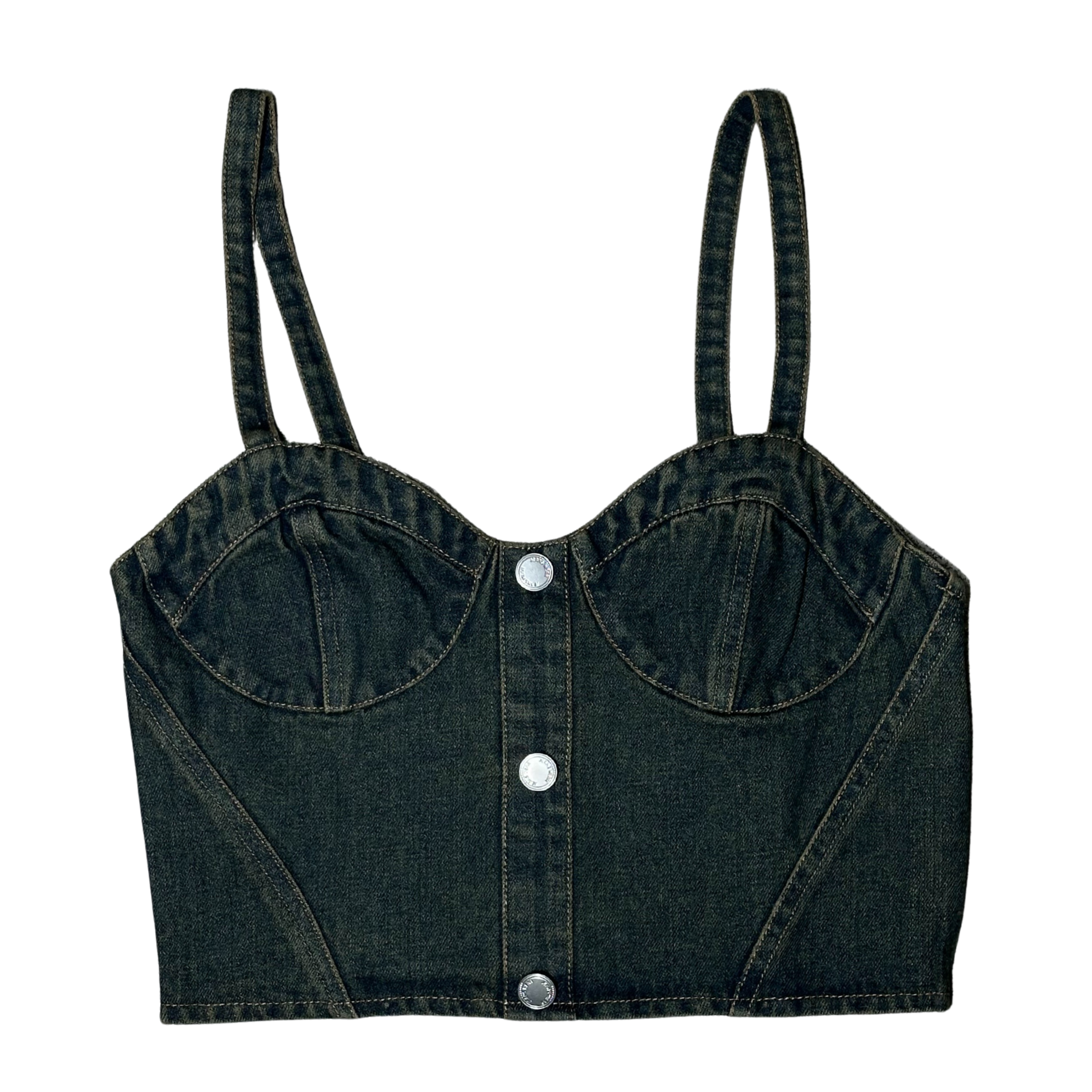 DENIM HEART BUSTIER TOP