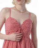 Rink's Coral Sunset Lace Dress