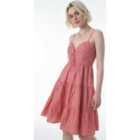 Rink's Coral Sunset Lace Dress