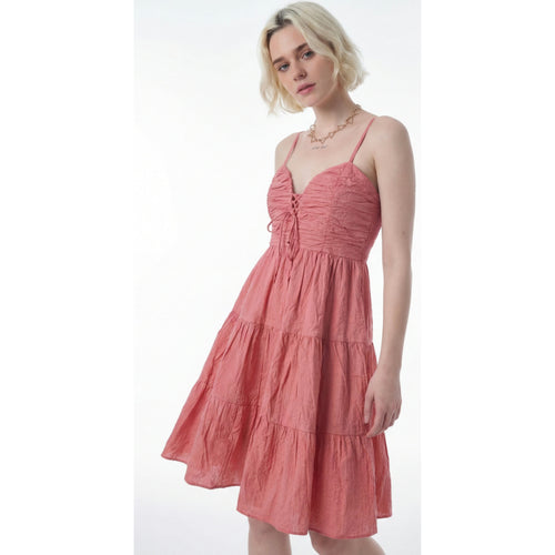 Rink's Coral Sunset Lace Dress