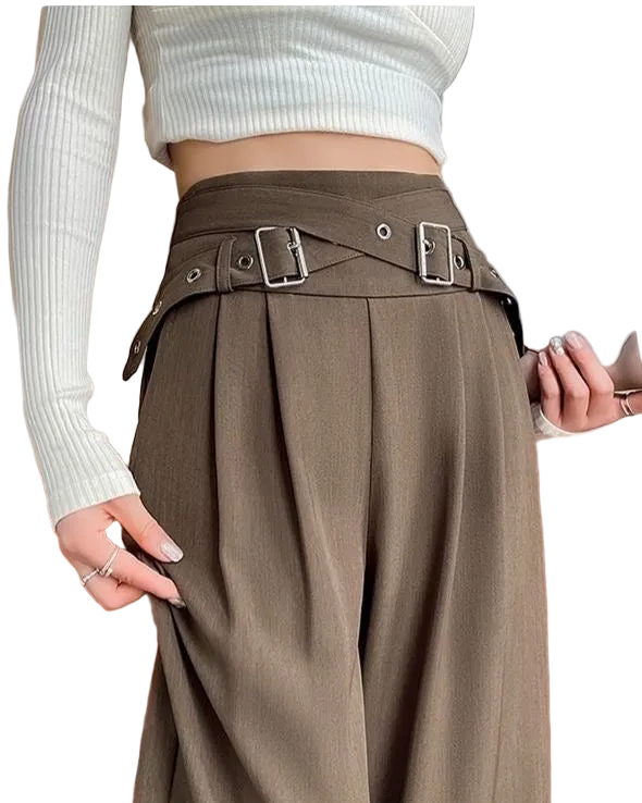 Cross Buckle Korean Pant