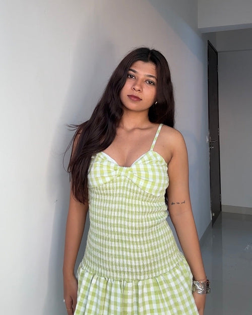 Smoke Gingham Dress