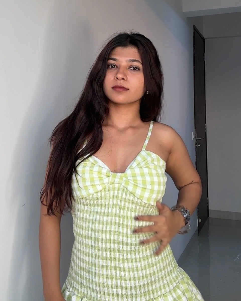 Smoke Gingham Dress
