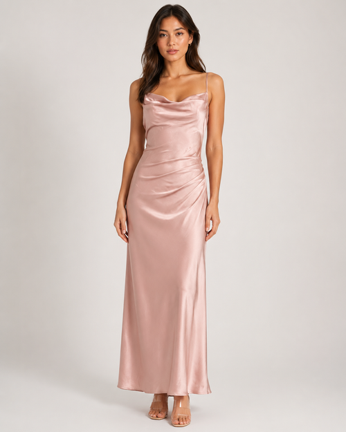 Slip Cowl Long Dress