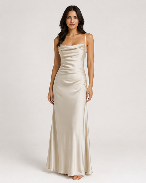 Slip Cowl Long Dress