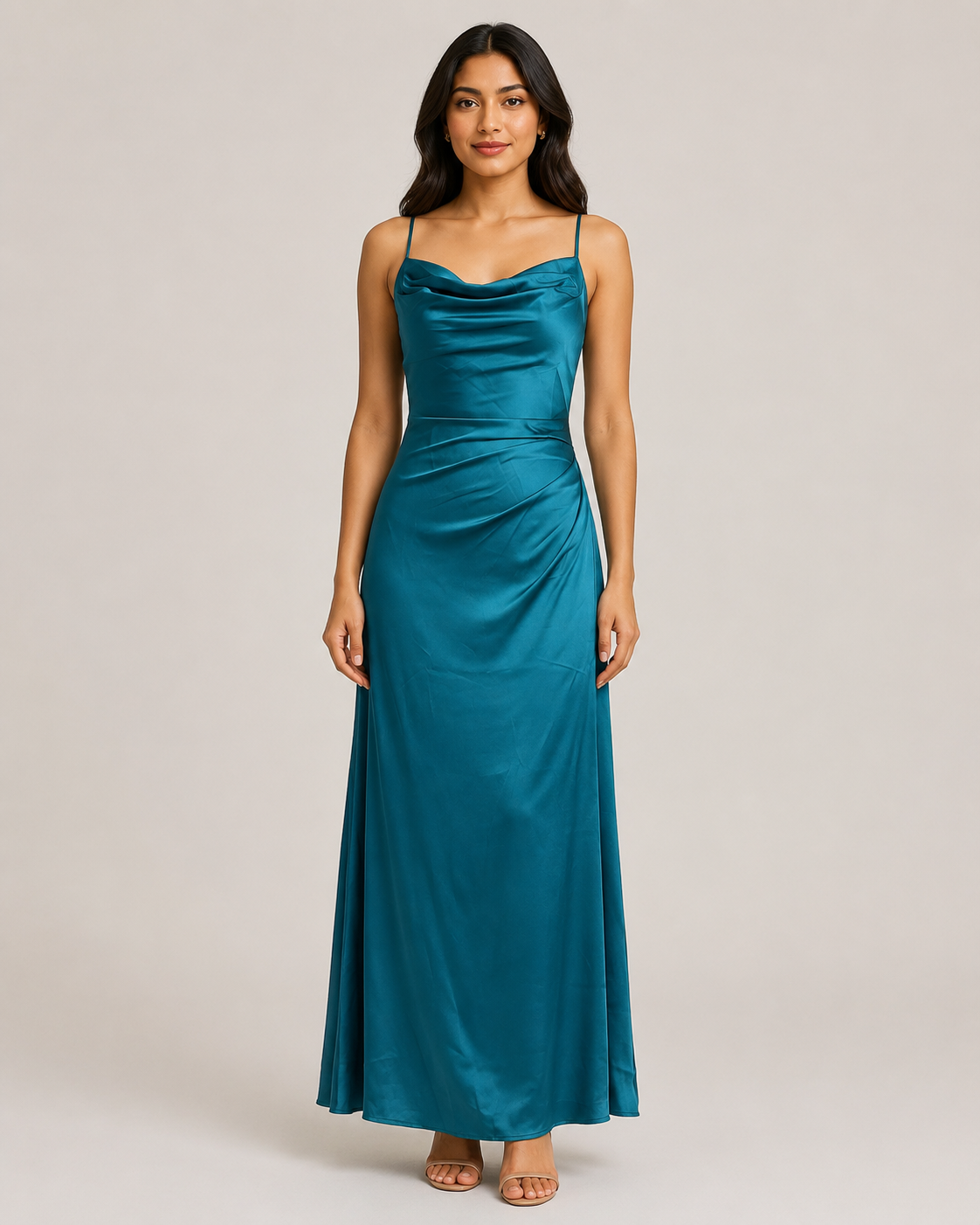 Slip Cowl Long Dress