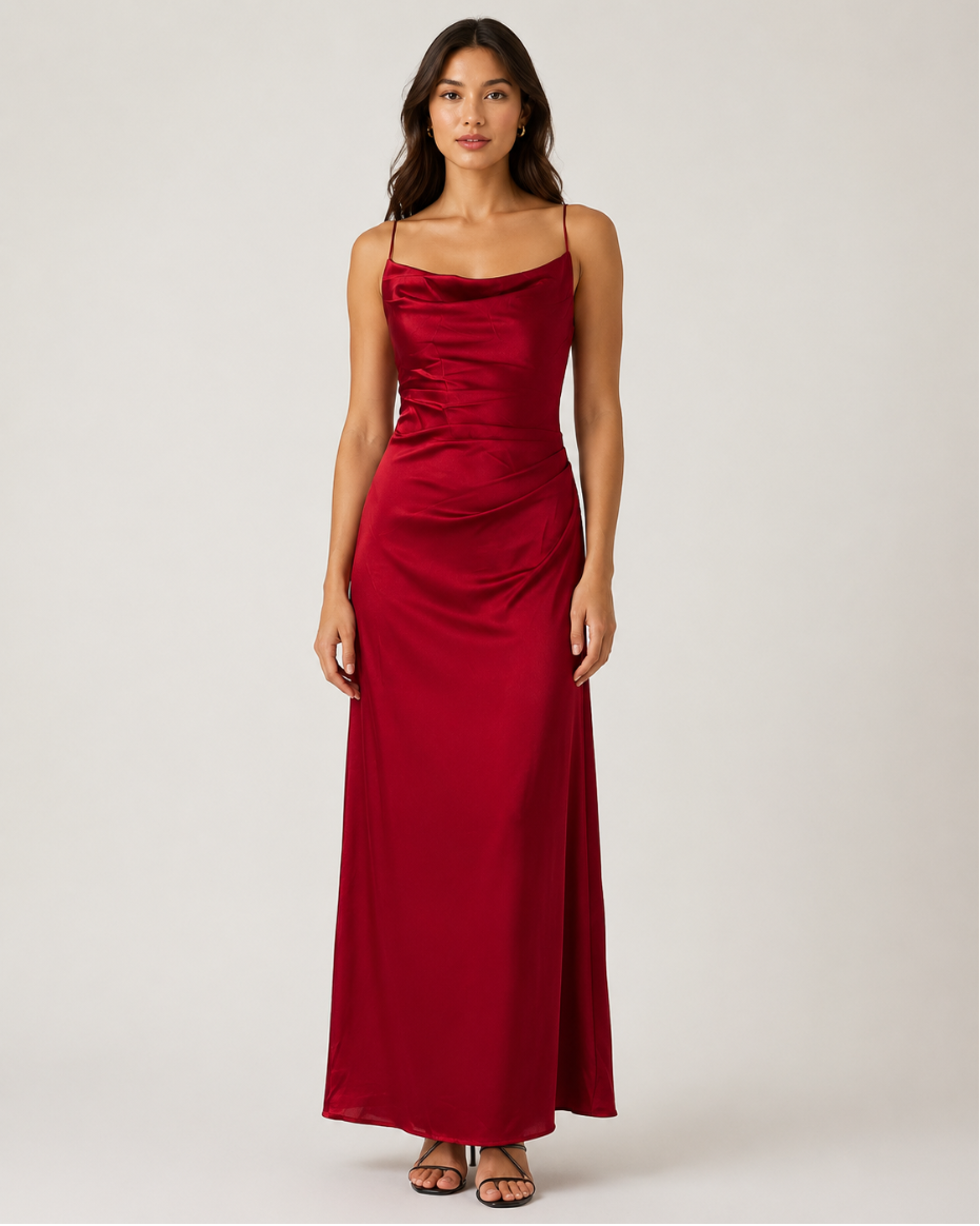 Slip Cowl Long Dress