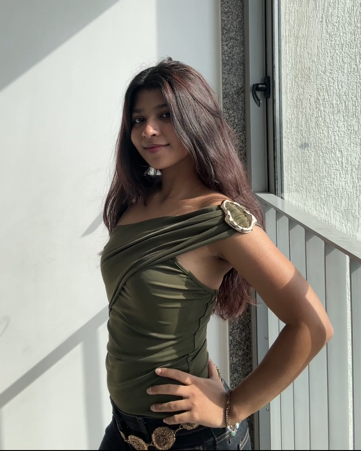 One-Shoulder Overlap Bodysuit