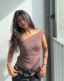 One-Shoulder Overlap Bodysuit