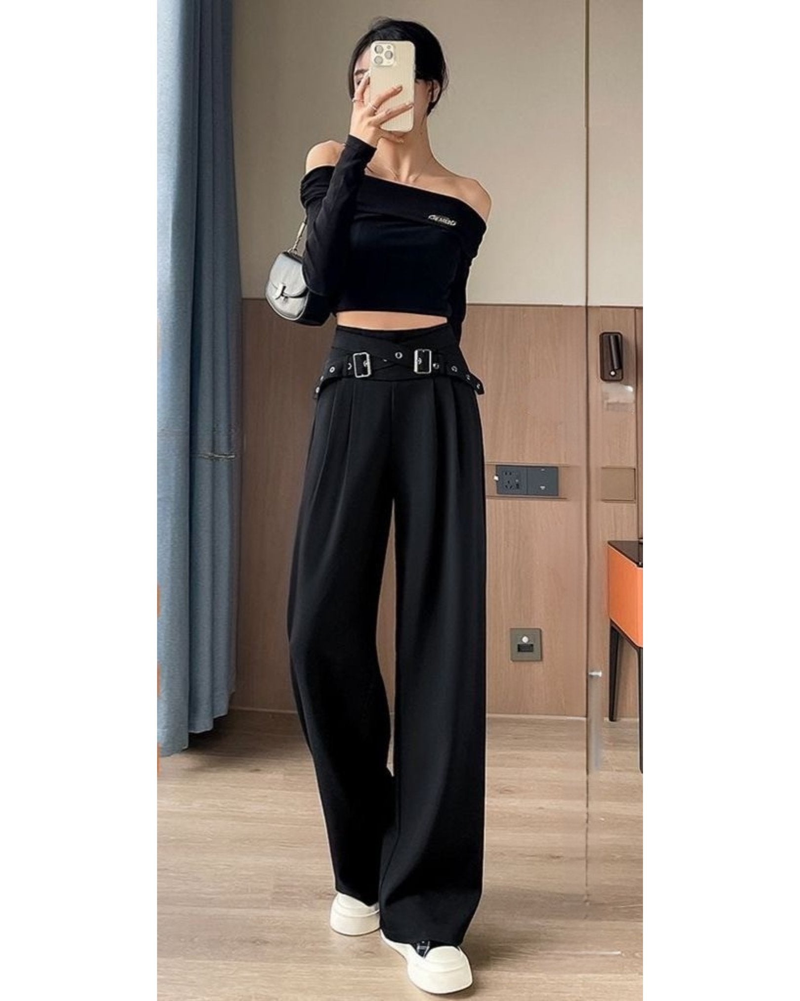 Cross Buckle Korean Pant