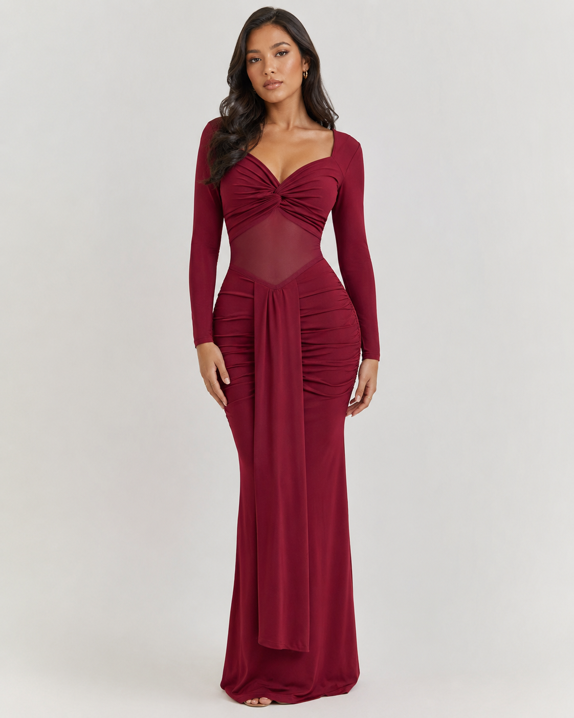 Mesh Sheer Long Dress