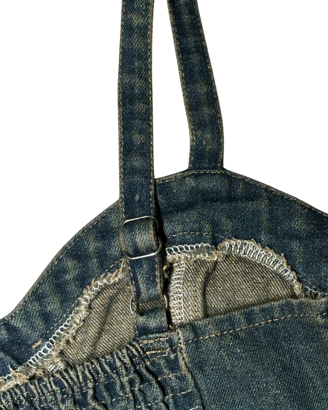 DENIM HEART BUSTIER TOP