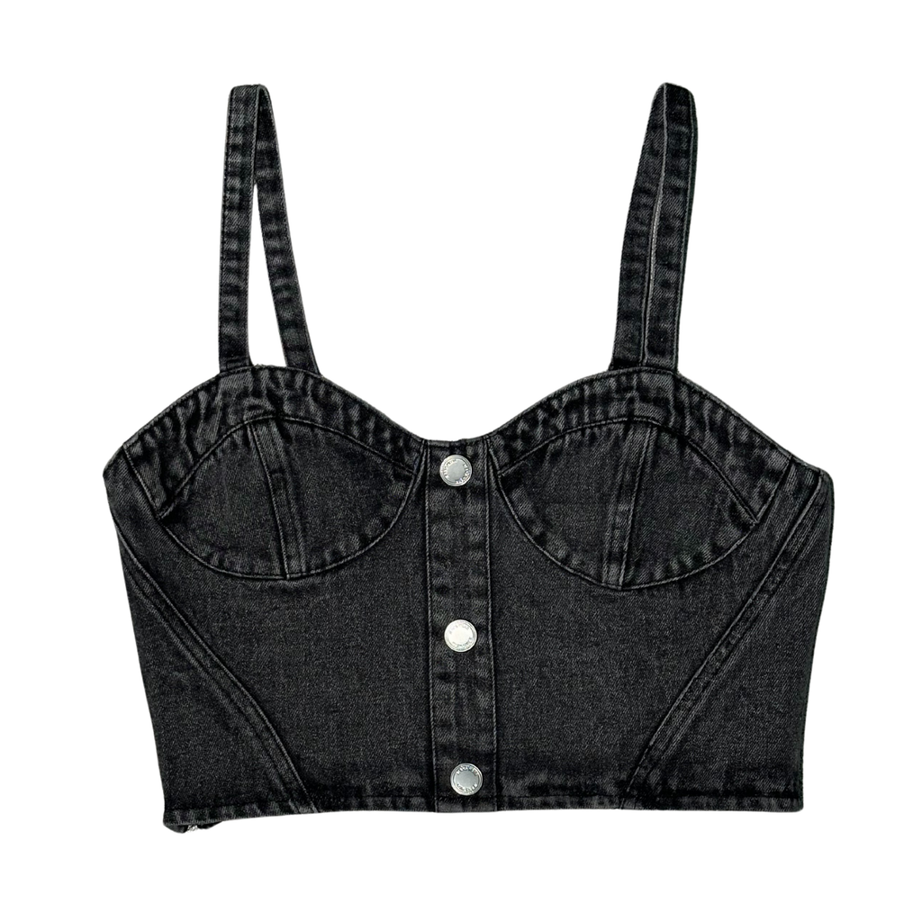 DENIM HEART BUSTIER TOP