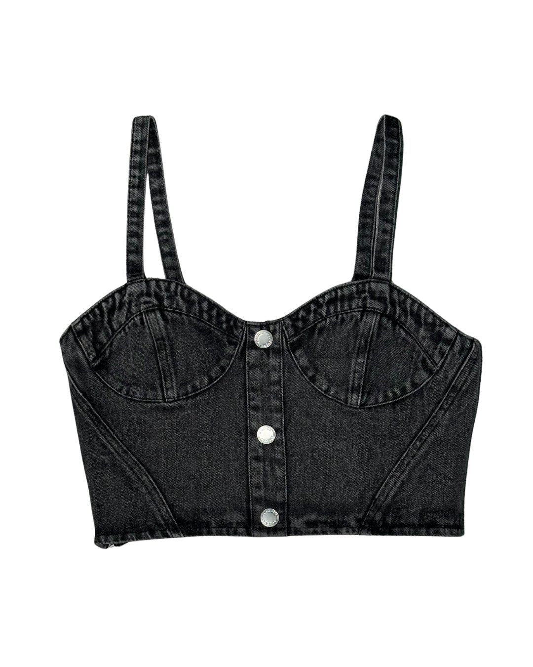 DENIM HEART BUSTIER TOP