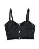 DENIM HEART BUSTIER TOP