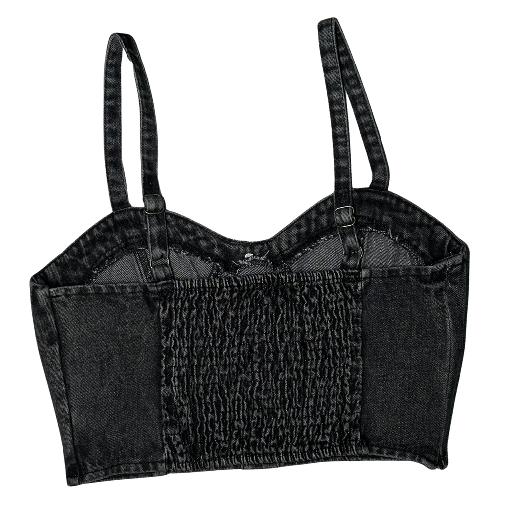 DENIM HEART BUSTIER TOP