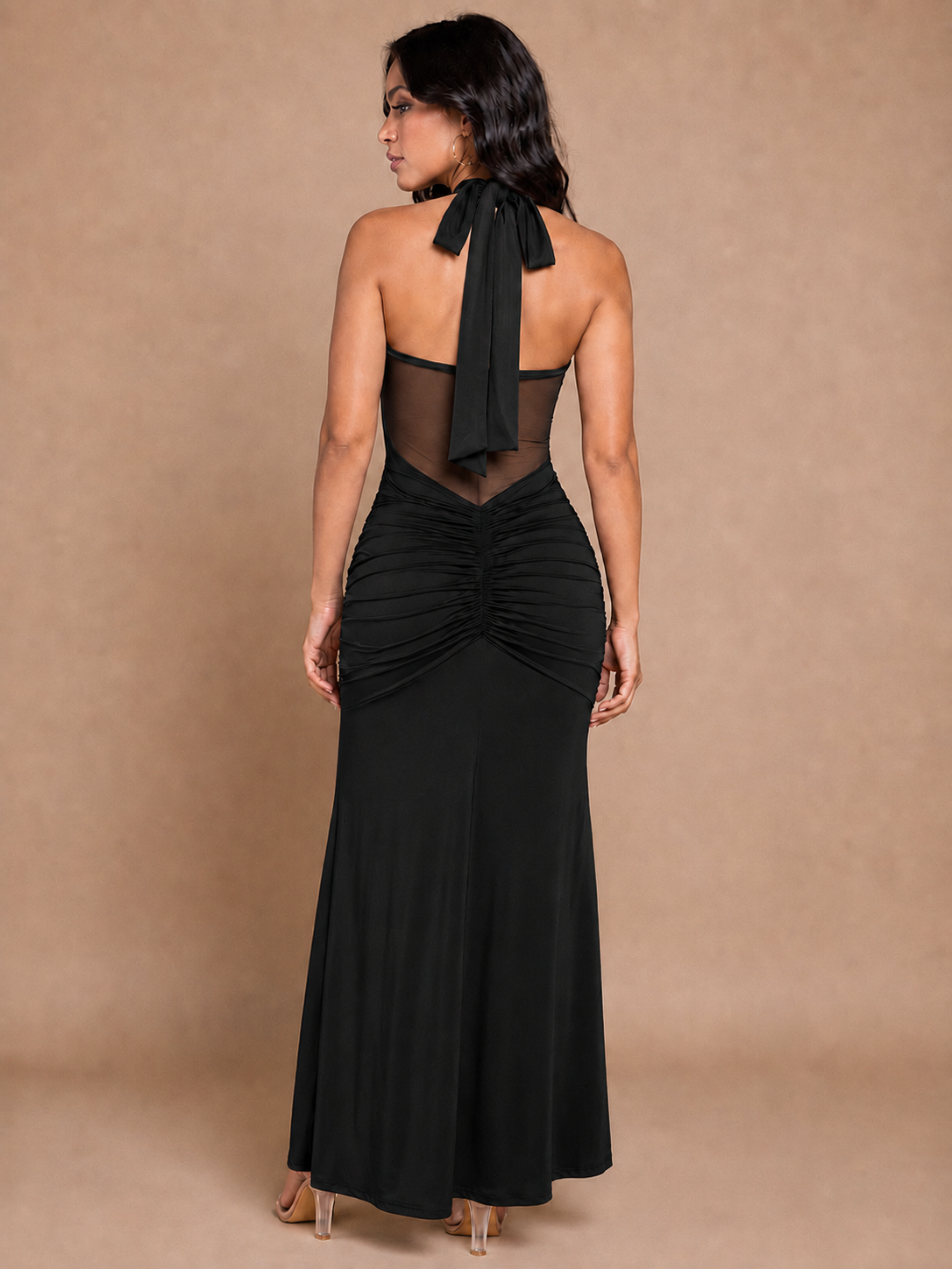 Halter Sheer Long dress