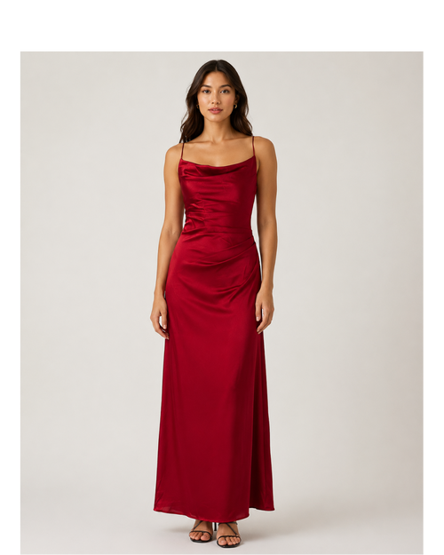 Slip Cowl Long Dress