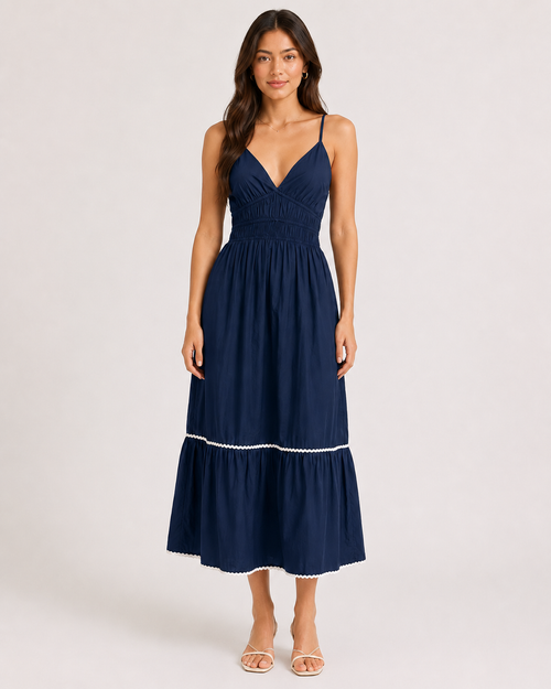 Strips Long Dress