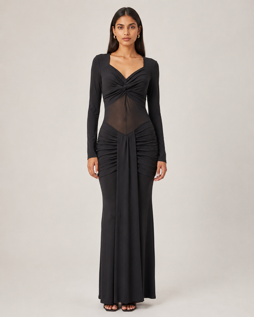 Mesh Sheer Long Dress