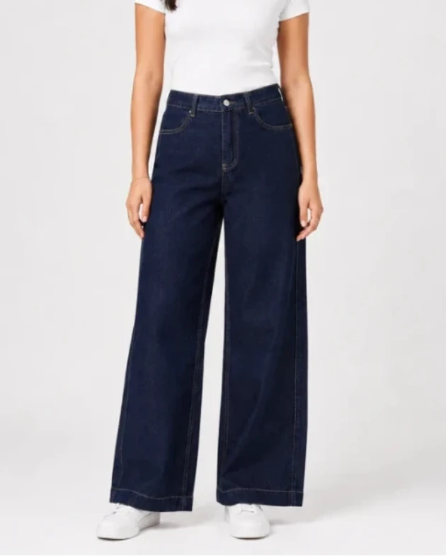 Midnight Straight Wide - Leg Jeans