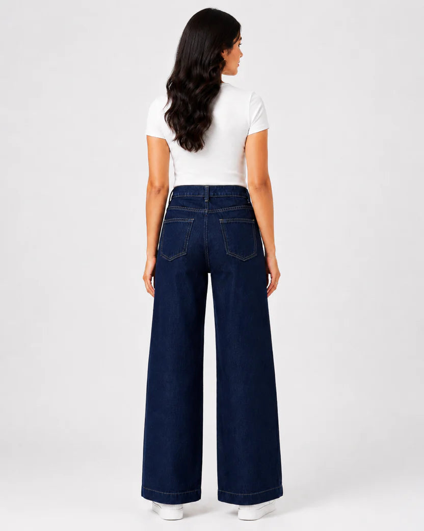 Midnight Straight Wide - Leg Jeans