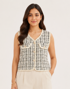 Tweed Vest - cardigan