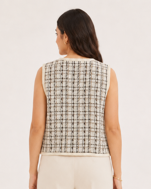 Tweed Vest - cardigan