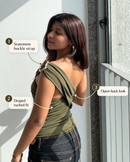 One-Shoulder Overlap Bodysuit