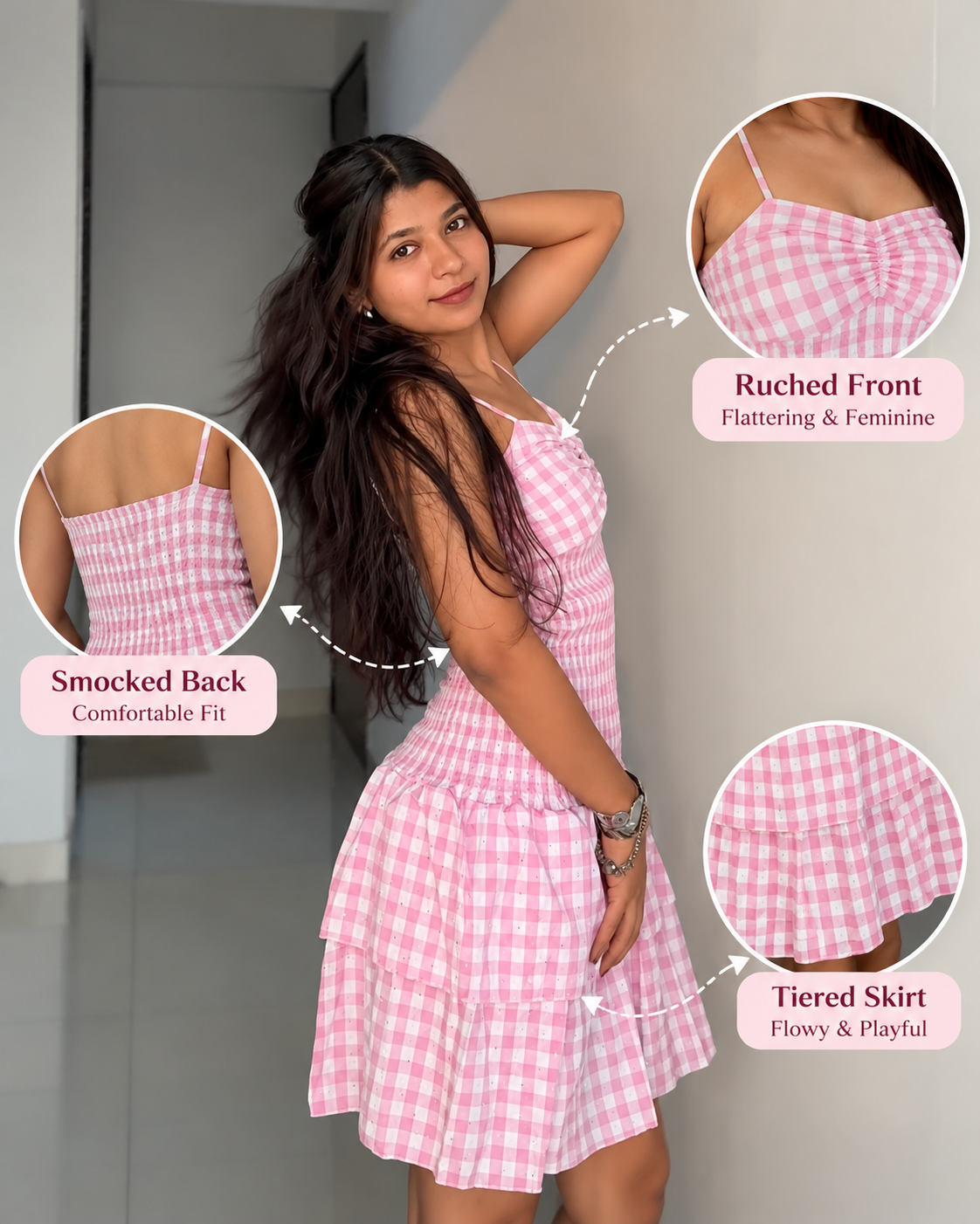 Smoke Gingham Dress