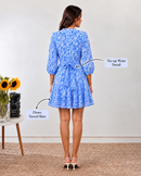 Azure Bloom Button-Down Dress