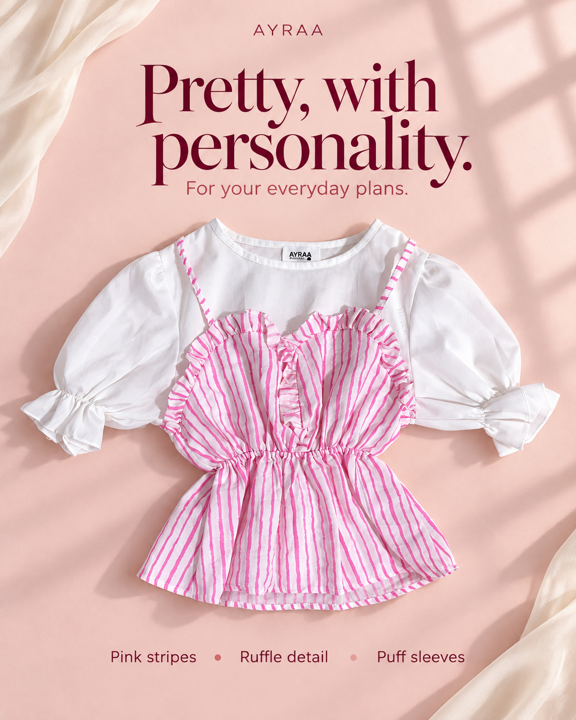 Free size S-L | Bust 28-36 / Baby pink