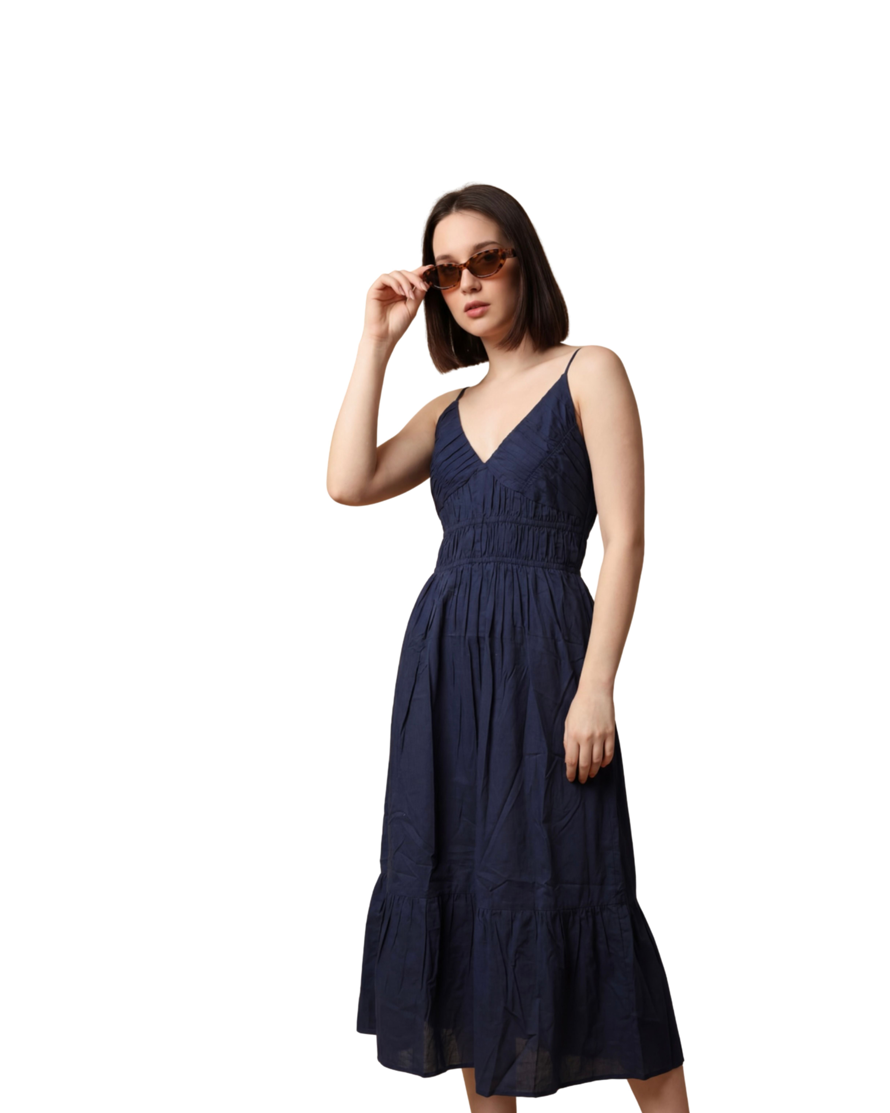 Elena Calf-Length Summer Dress