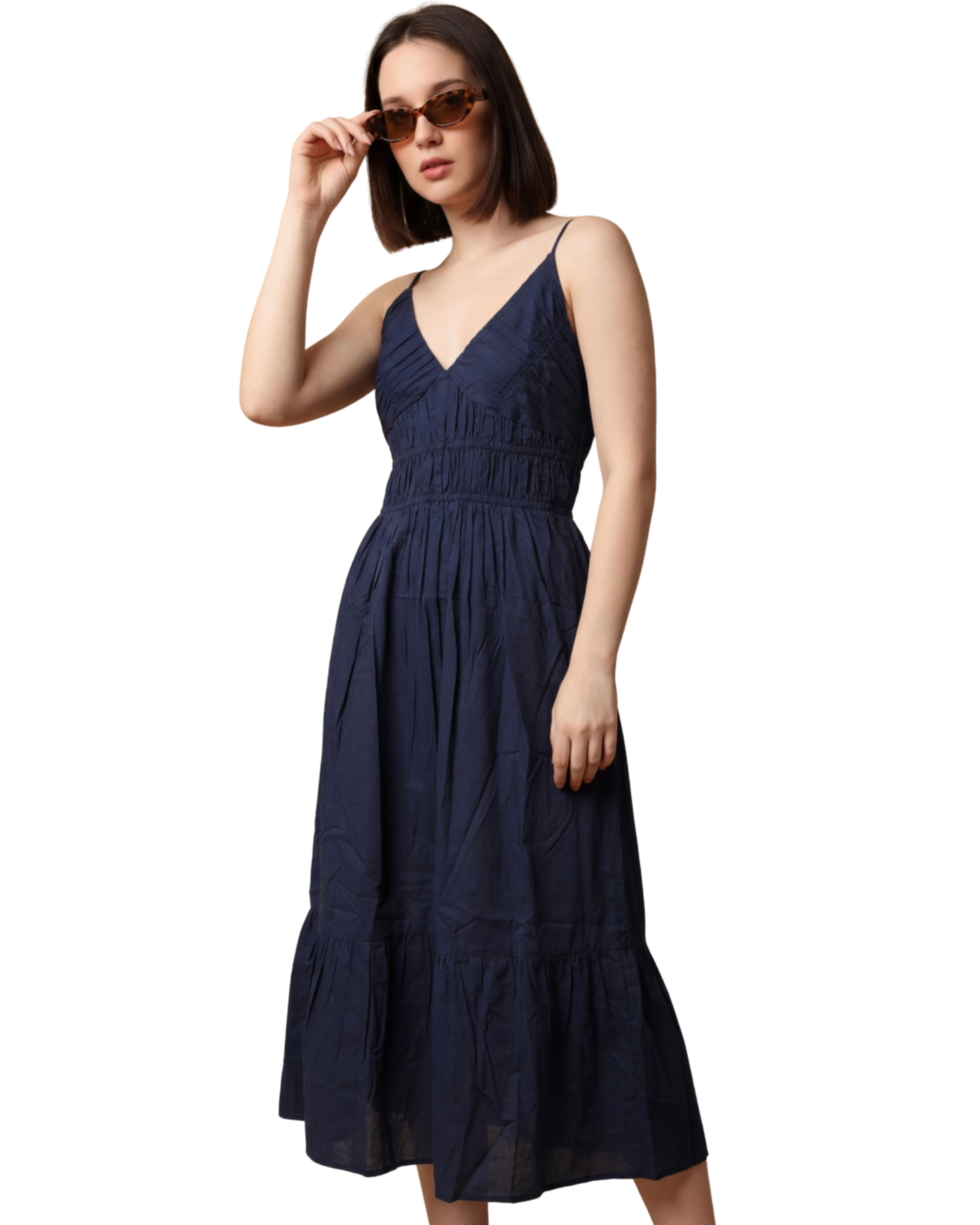 Elena Calf-Length Summer Dress