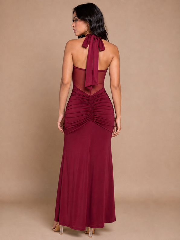 Halter Sheer Long dress