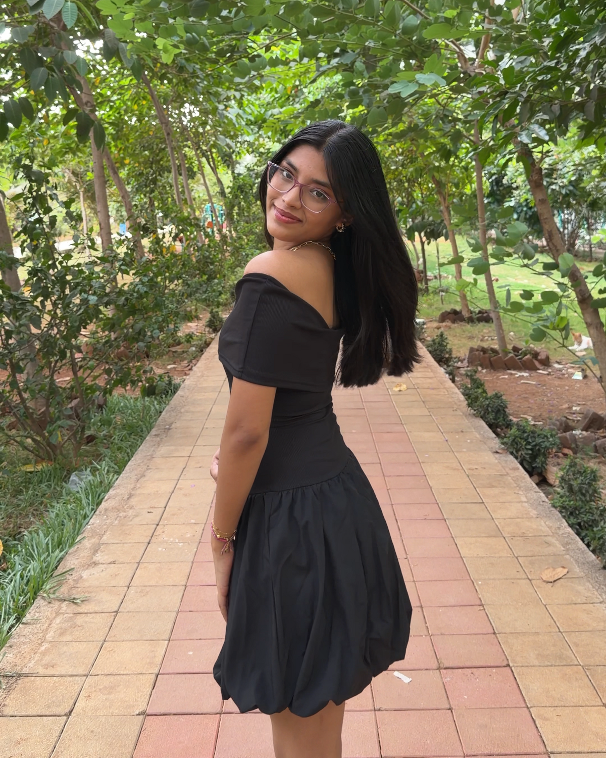 Off-Shoulder Bubble Mini Dress