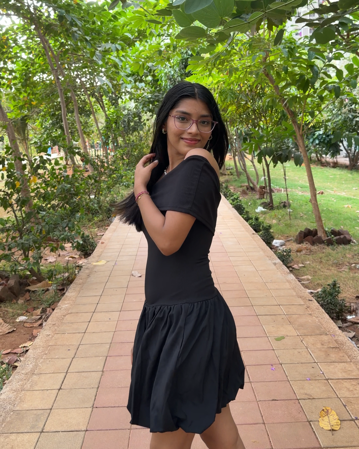 Off-Shoulder Bubble Mini Dress
