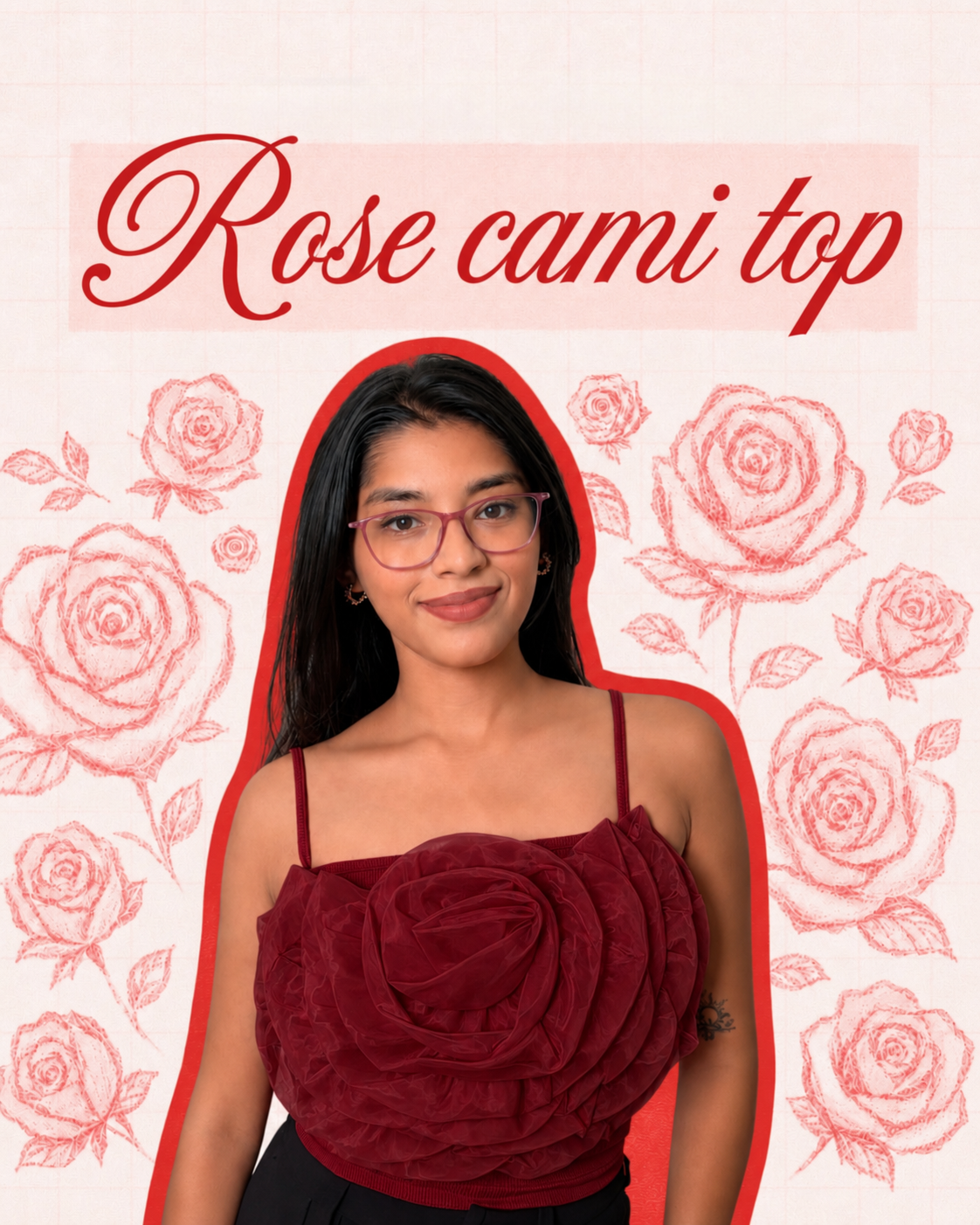 3D Rose Cami Top