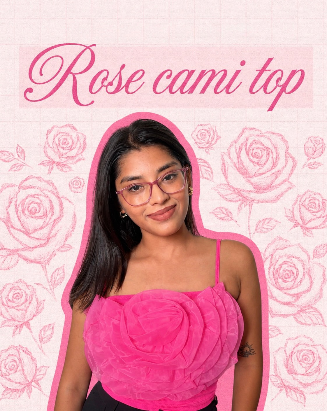 3D Rose Cami Top